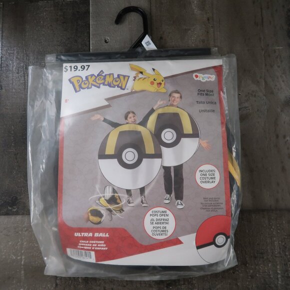 Pokemon Poke Ball Ultra Ball Pop-Out Costume Child 8+ NWT Halloween Cosplay - Picture 1 of 4